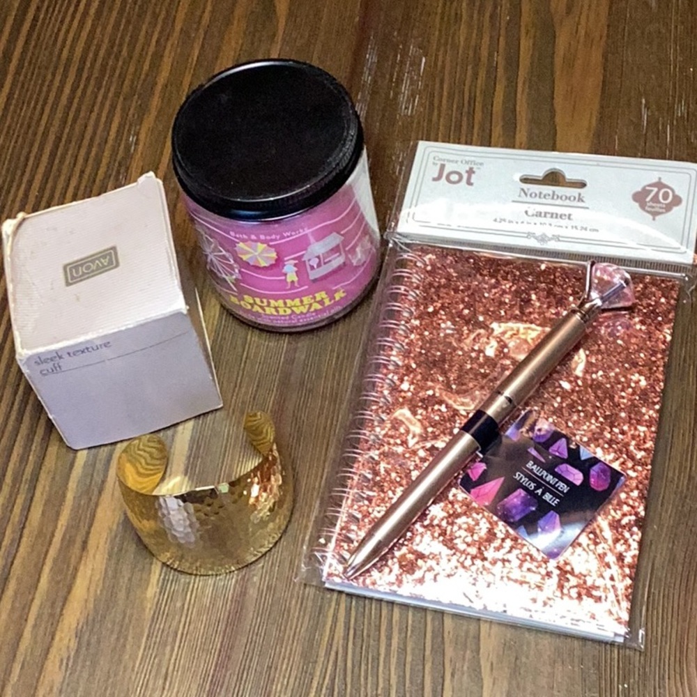 FINAL SALE PRICE Girly Bundle - Candle, Cuff & Blingy Notebook w/Pen
